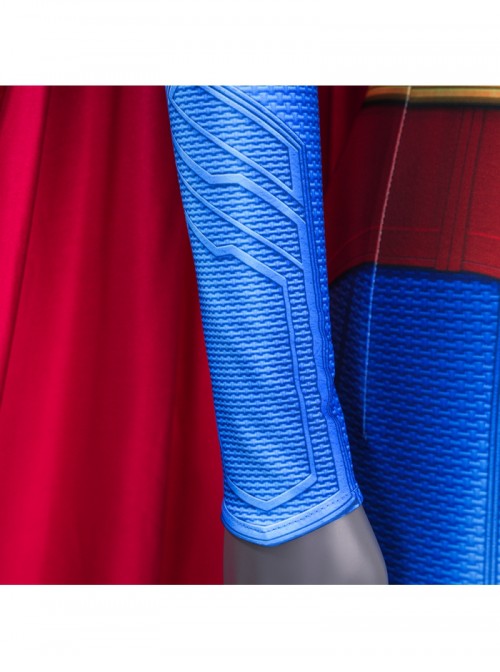 Movie Superman Supergirl Bodysuit Halloween Cosplay Costume Set