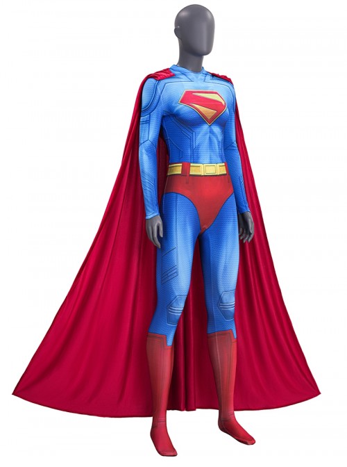 Movie Superman Supergirl Bodysuit Halloween Cosplay Costume Set