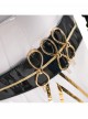 Animated Movie KPop Demon Hunters Mira Golden Black Performance Outfit Halloween Cosplay Costume Set Without Shoes