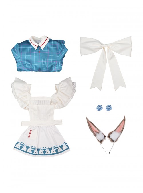 Game Arknights Amiya White Rabbit Echoes Of Sweet Dreams Halloween Cosplay Costume Set