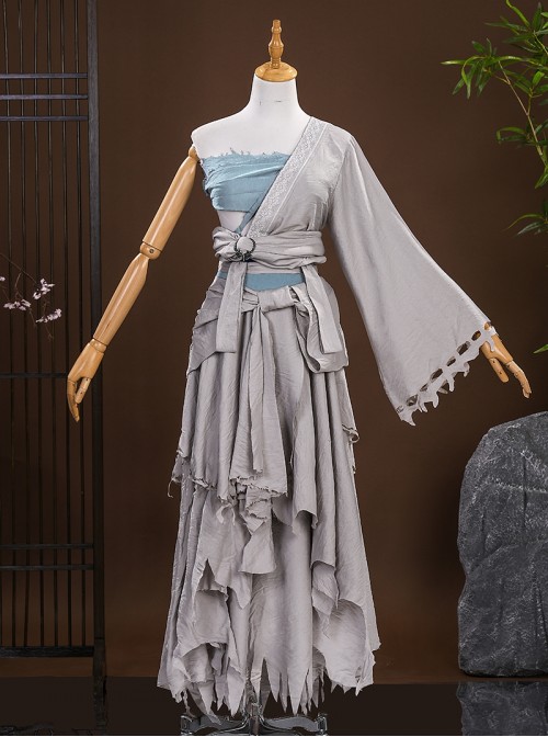 Game Where Winds Meet Bai Qianye Halloween Cosplay Costume Set