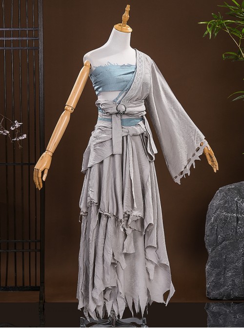 Game Where Winds Meet Bai Qianye Halloween Cosplay Costume Set