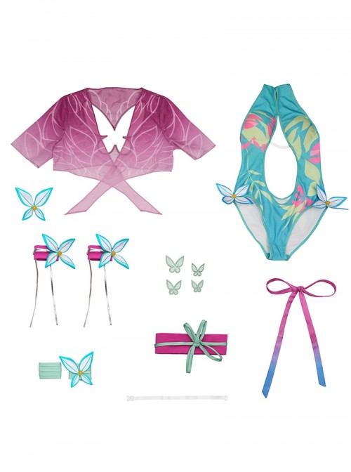 Game Marvel Rivals Psylocke Swimsuit Halloween Cosplay Costume Set