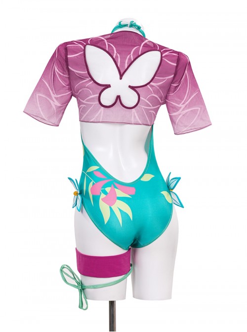 Game Marvel Rivals Psylocke Swimsuit Halloween Cosplay Costume Set