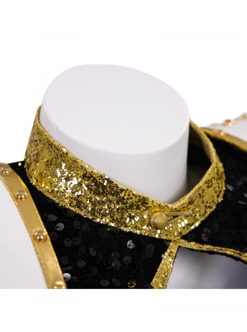 Animated Movie KPop Demon Hunters Zoey Golden Black Performance Outfit Halloween Cosplay Costume Set Without Shoes