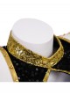 Animated Movie KPop Demon Hunters Zoey Golden Black Performance Outfit Halloween Cosplay Costume Set Without Shoes