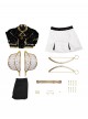 Animated Movie KPop Demon Hunters Zoey Golden Black Performance Outfit Halloween Cosplay Costume Set Without Shoes
