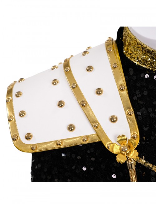 Animated Movie KPop Demon Hunters Zoey Golden Black Performance Outfit Halloween Cosplay Costume Set Without Shoes