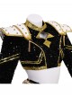 Animated Movie KPop Demon Hunters Zoey Golden Black Performance Outfit Halloween Cosplay Costume Set Without Shoes
