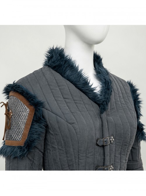 Games The Witcher 4 Ciri Halloween Cosplay Costume Gray Coat