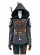 Games The Witcher 4 Ciri Halloween Cosplay Costume Gray Hooded Cape