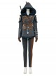 Games The Witcher 4 Ciri Halloween Cosplay Costume Gray Hooded Cape