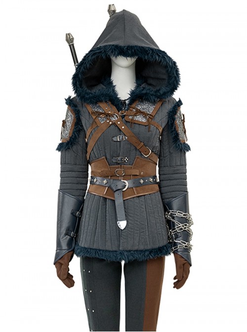 Games The Witcher 4 Ciri Halloween Cosplay Accessories Brown Gloves