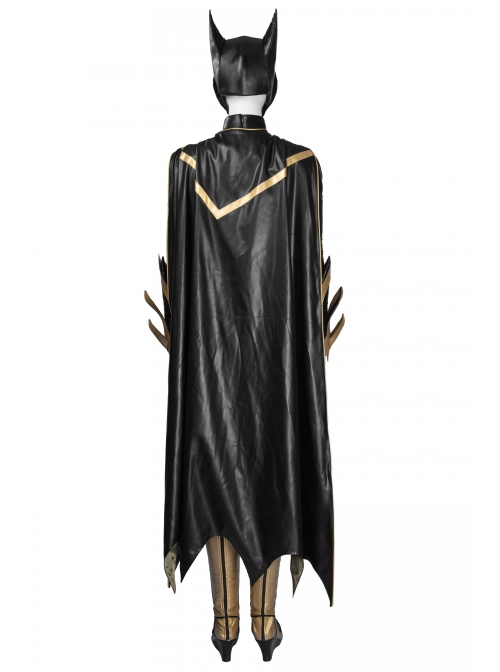 Game Batman Arkham Knight Batgirl Halloween Cosplay Black-golden Costume Full Set