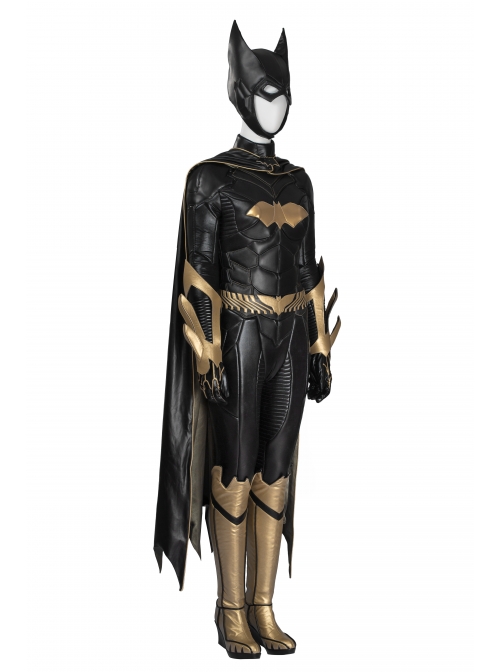 Game Batman Arkham Knight Batgirl Halloween Cosplay Black-golden Costume Full Set