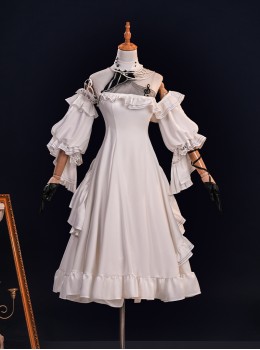 Game Wuthering Waves Phrolova White Dress Halloween Cosplay Costume Full Set