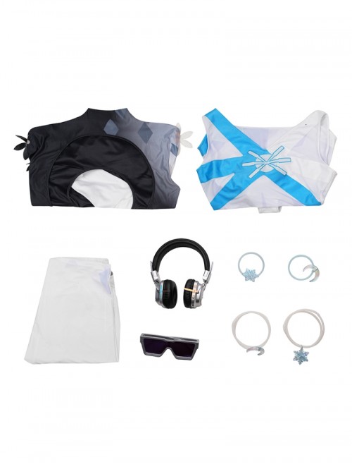 Game Marvel Rivals Luna Snow Cool Summer Song Of The Sea Halloween Cosplay Costume Set