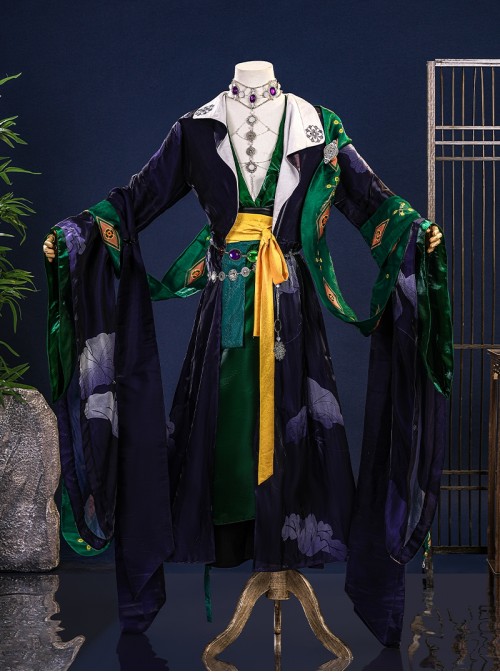 Game Where Winds Meet Drunk Flower Shade Sect Men Halloween Cosplay Costume Set