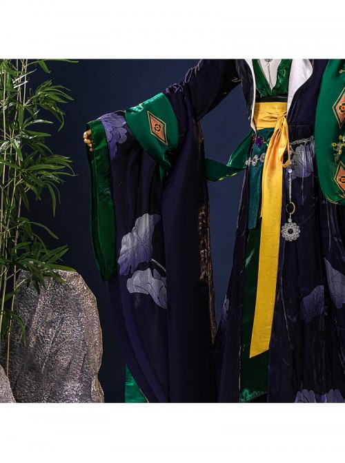 Game Where Winds Meet Drunk Flower Shade Sect Men Halloween Cosplay Costume Set