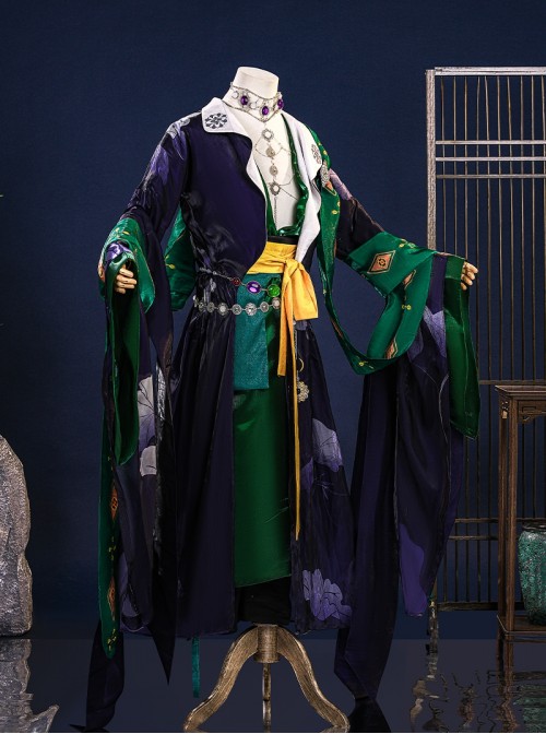 Game Where Winds Meet Drunk Flower Shade Sect Men Halloween Cosplay Costume Set