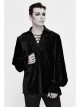 Chest Lace Lace-Up Flower Spikes Lantern Long Sleeve Pleated Velvet Black Gothic Shirt