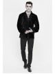 Chest Lace Lace-Up Flower Spikes Lantern Long Sleeve Pleated Velvet Black Gothic Shirt