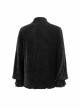 Chest Lace Lace-Up Flower Spikes Lantern Long Sleeve Pleated Velvet Black Gothic Shirt
