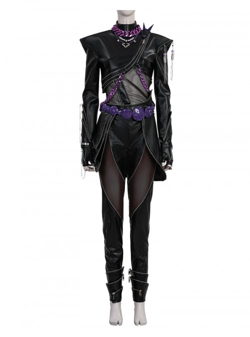 Movie Animated KPop Demon Hunters Rumi Leather Jacket Halloween Cosplay Costume Set