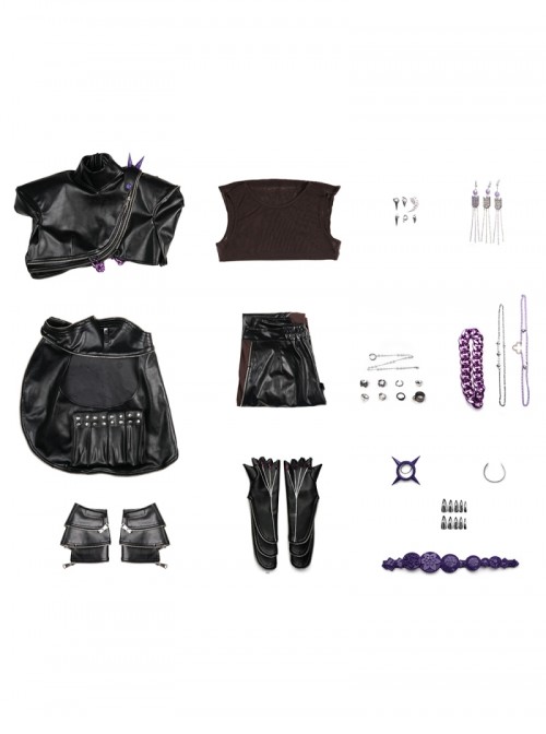 Movie Animated KPop Demon Hunters Rumi Leather Jacket Halloween Cosplay Costume Set