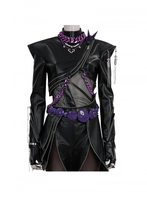 Movie Animated KPop Demon Hunters Rumi Leather Jacket Halloween Cosplay Costume Set