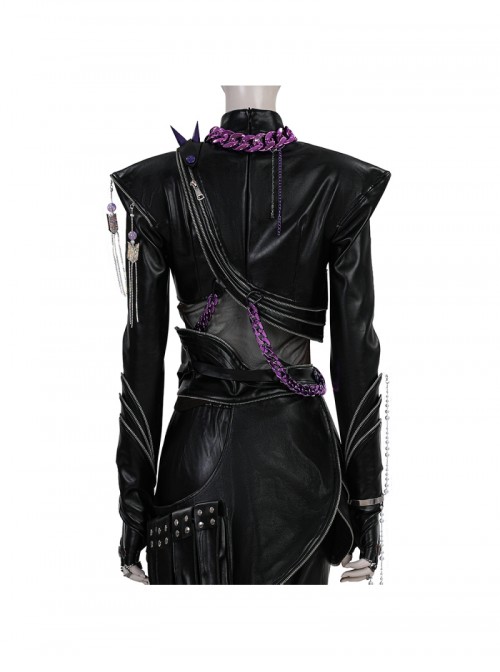 Movie Animated KPop Demon Hunters Rumi Leather Jacket Halloween Cosplay Costume Set