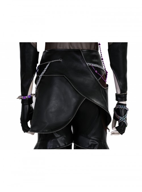 Animated Movie KPop Demon Hunters Zoey Leather Jacket Halloween Cosplay Costume Set