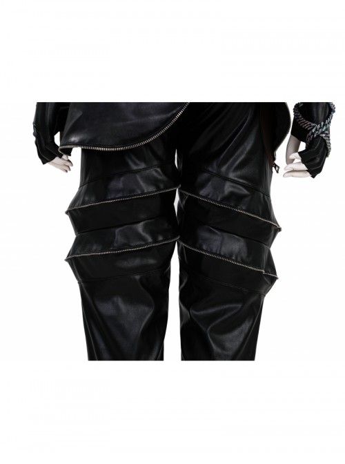 Animated Movie KPop Demon Hunters Zoey Leather Jacket Halloween Cosplay Costume Set