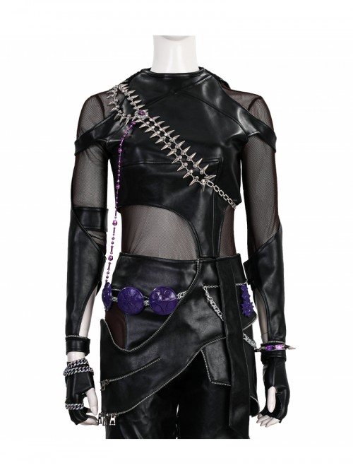 Animated Movie KPop Demon Hunters Zoey Leather Jacket Halloween Cosplay Costume Set