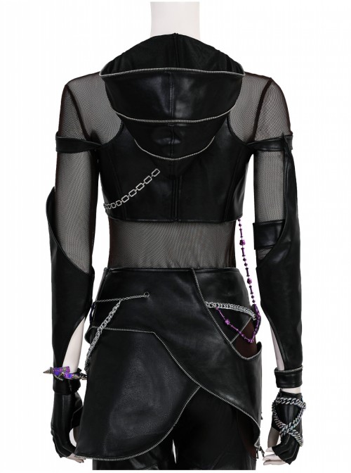 Animated Movie KPop Demon Hunters Zoey Leather Jacket Halloween Cosplay Costume Set