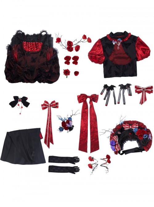 Game Identity V Little Girl Memory Miss Pomegranate Dip Halloween Cosplay Costume Set