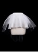 White Hard Mesh Short Front Long Gothic Back Short Underskirt