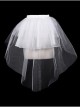 White Hard Mesh Short Front Long Gothic Back Short Underskirt