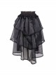 Lace Organza Puffy Black Gothic Half Skirt