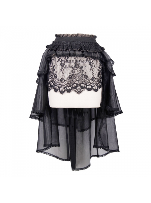 Lace Organza Puffy Black Gothic Half Skirt