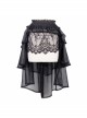 Lace Organza Puffy Black Gothic Half Skirt