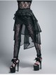 Lace Organza Puffy Black Gothic Half Skirt