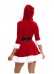 Original Christmas Series Christmas Party V Neck Hooded Dress White Fur Trim Halloween Cosplay Costume Set
