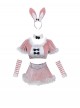 Original Christmas Series Pink Sexy Bunny Girl Christmas Party Halloween Cosplay Costume Top Short Skirt Set