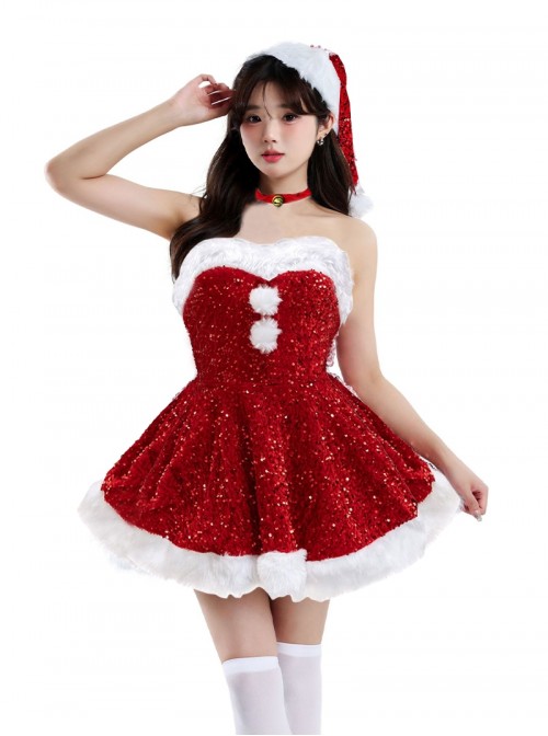 Original Christmas Series Christmas Sequined Sexy Cute Princess Party Bunny Girl Halloween Cosplay Costume Set