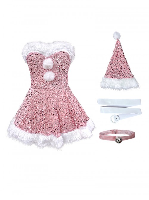 Original Christmas Series Christmas Sequined Sexy Cute Princess Party Bunny Girl Halloween Cosplay Costume Set