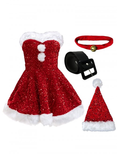 Original Christmas Series Christmas Sequined Sexy Cute Princess Party Bunny Girl Halloween Cosplay Costume Set