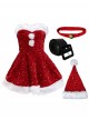 Original Christmas Series Christmas Sequined Sexy Cute Princess Party Bunny Girl Halloween Cosplay Costume Set