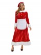 Original Christmas Series Red White Christmas Holiday Party Santa Claus Dress Halloween Cosplay Costume Hat Apron Set
