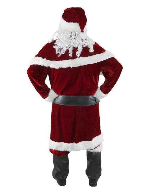 Original Christmas Series Christmas Santa Claus Red White Print With Beard Halloween Cosplay Costume Set